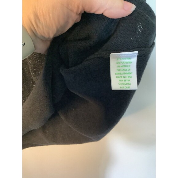 Lily Pulitzer Kathleen Black Sweater Round Neck Pullover Black Sz Large - Picture 4 of 6